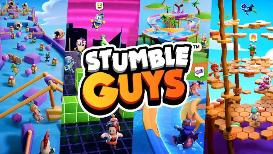Captura de ecrã de Stumble Guys, um battle royale de festa