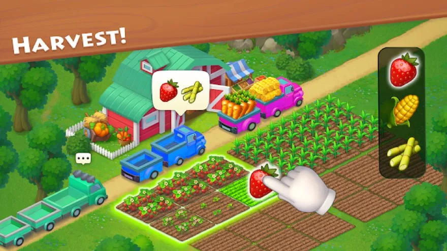 Captura de ecrã de Township, um simulador de cidade e quinta
